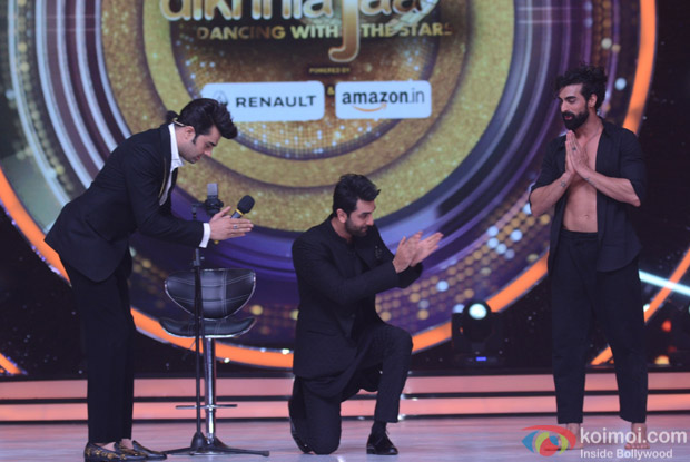 Manish Paul and Ranbir Kapoor on the sets of Jhalak Dikhhla Jaa