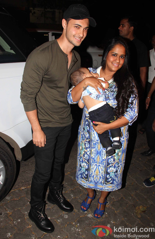 Arpita Khan with son Ahil Sharma at Aayush Sharma's Birthday Party