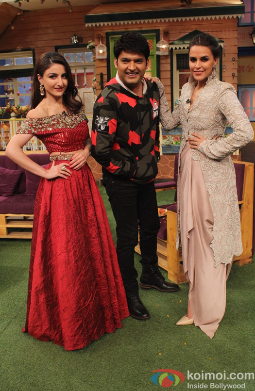 Soha Ali Khan and Neha Dhupia on the sets of The Kapil Sharma Show
