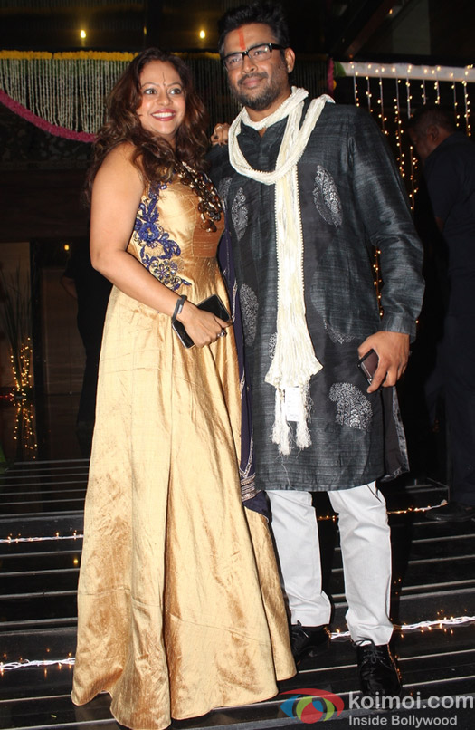 R Madhavan along with his wife Sarita Birje during Aamir Khan's Diwali celebration 
