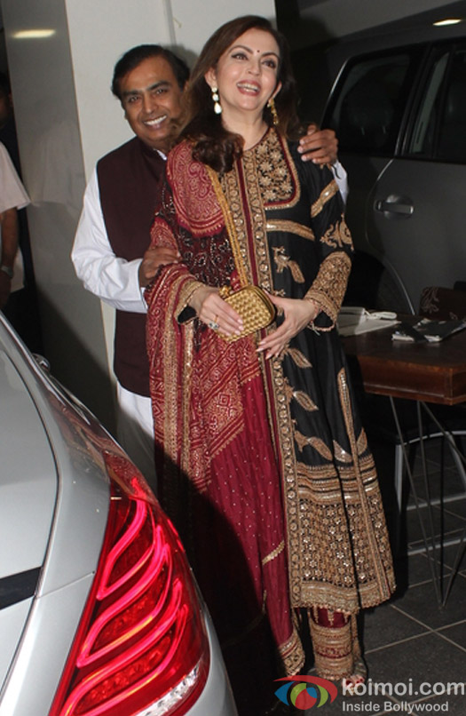 Mukesh Ambani and Nita during Aamir Khan's Diwali celebration