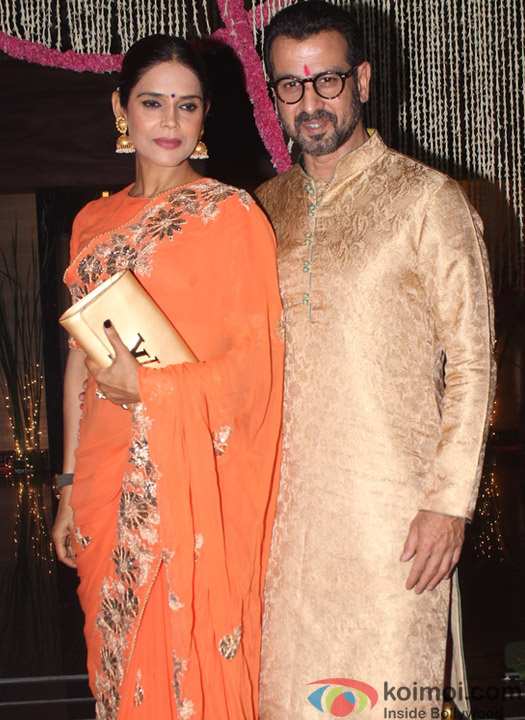 Ronit Roy along with his wife Neelam Singh during Aamir Khan's Diwali celebration 