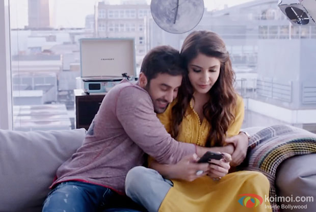 Ranbir Kapoor and Anushka Sharma in a still Ae Dil Hai Mushkil