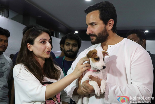 Saif Ali Khan and Soha Ali Khan during the pups and kitten adoption camp