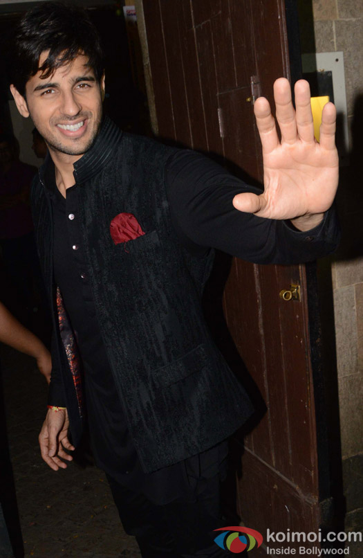 Sidharth Malhotra during the Anil Kapoor's Diwali celebrations