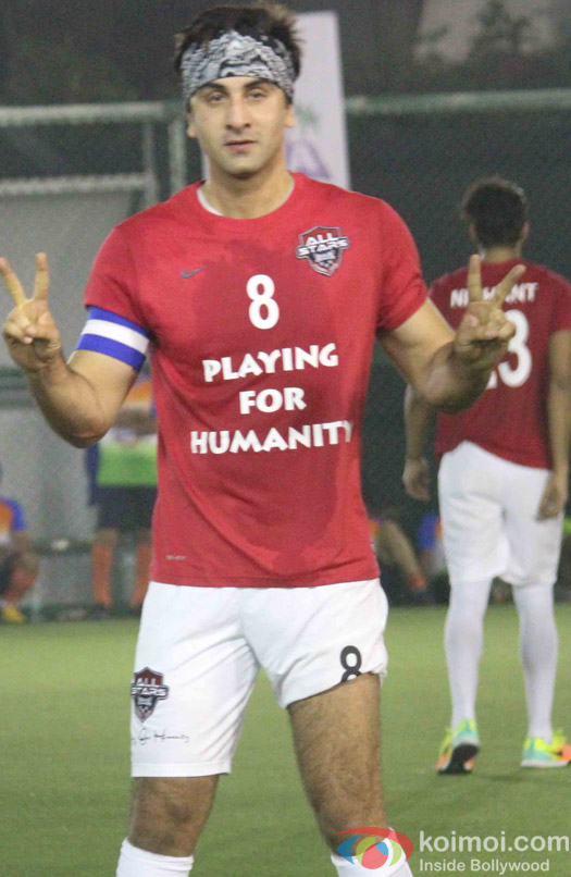 Ranbir Kapoor during the All Stars Football Club (ASFC) football match for charity cause 