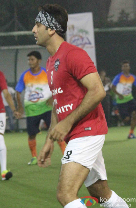 Ranbir Kapoor during the All Stars Football Club (ASFC) football match for charity cause 