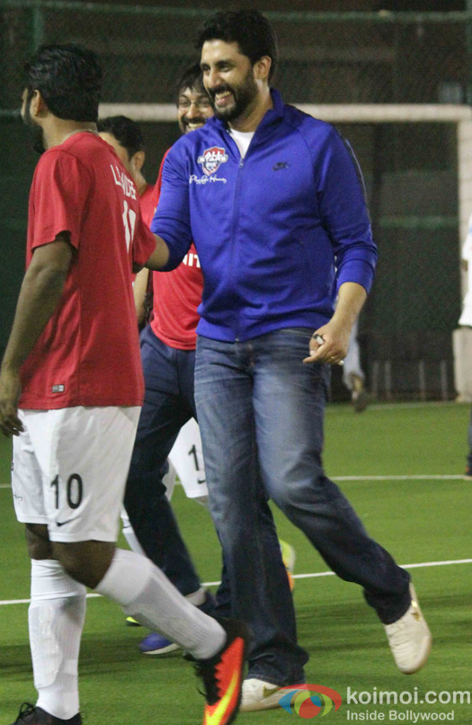 Abhishek Bachchan during the All Stars Football Club (ASFC) football match for charity cause 