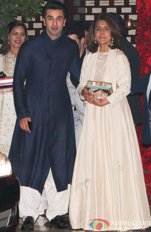 Ranbir kapoor and Neetu Singh spotted at Mukesh Ambani,s party 