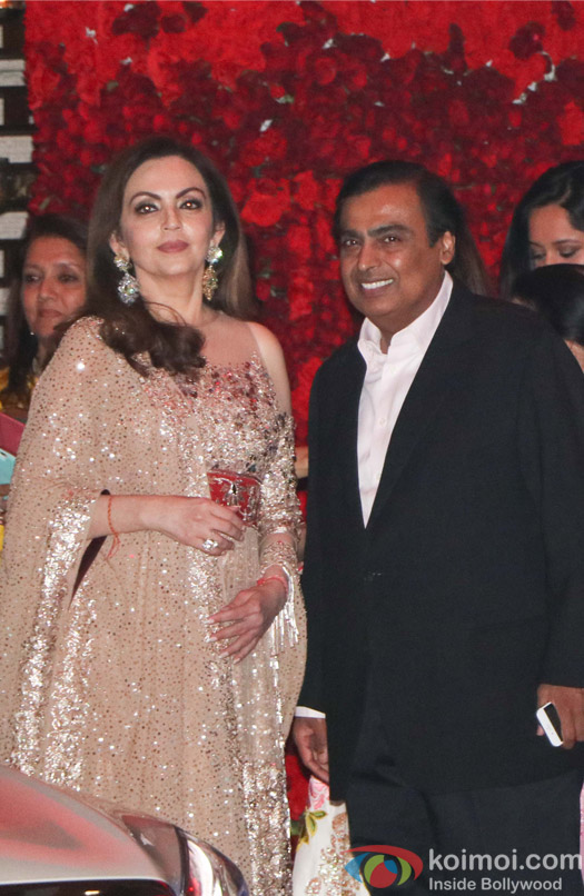 Nita Ambani and Mukesh Ambani spotted at party 