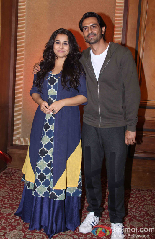Vidya Balan and Arjun Rampal during the Kahaani 2 promotion