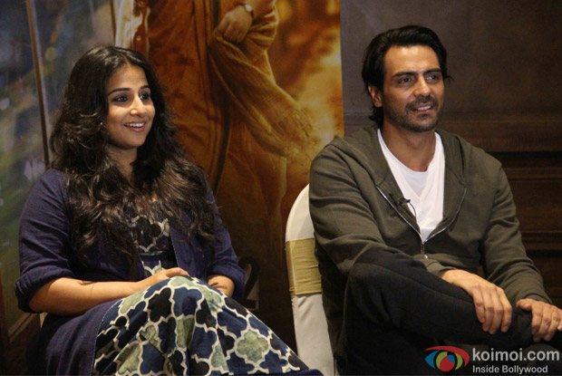 Vidya Balan and Arjun Rampal during the Kahaani 2 promotion