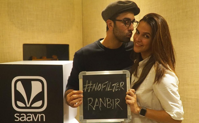 Ranbir Kapoor and Neha Dhupia on Saavn