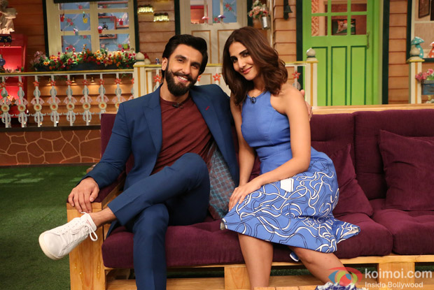Ranveer Singh and Vaani Kapoor on the sets of The Kapil Sharma Show