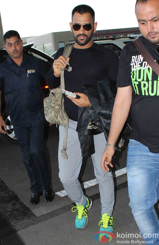 M. S. Dhoni spotted at Airport