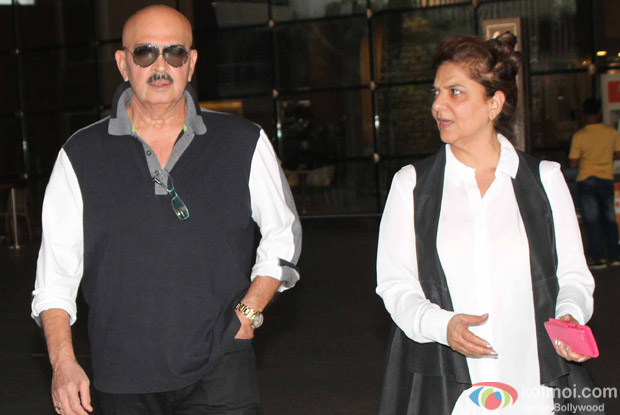 Rakesh Roshan along with wife Pinky Roshan spotted at Airport