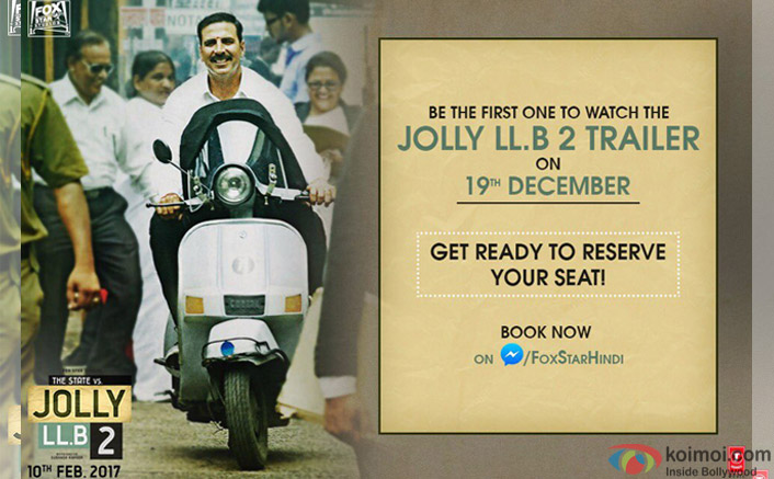 Akshay offers fans chance to 'book seats for 'Jolly LLB 2' trailer launch