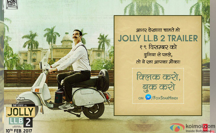 Akshay offers fans chance to 'book seats for 'Jolly LLB 2' trailer launch