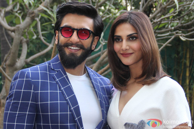 Ranveer Singh and Vaani Kapoor during the promotion of Befikre at YRF studio