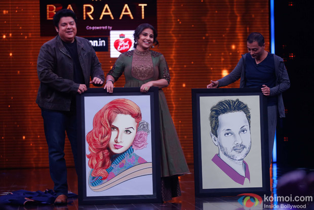 Vidya balan and Sujoy Ghosh during the promotion of Kahaani 2 on the sets of Yaaron Ki Baraat