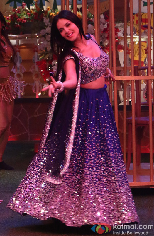 Sunny Leone along with her husband Daniel Weber on the sets of The Kapil Sharma Show