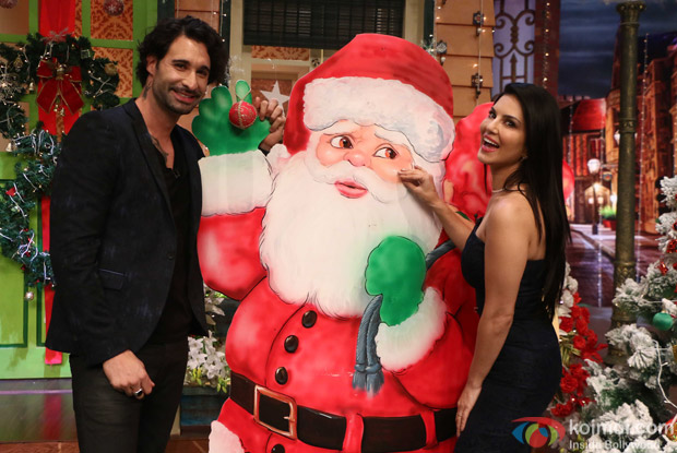Sunny Leone along with her husband Daniel Weber on the sets of The Kapil Sharma Show