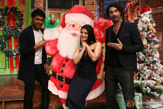 Sunny Leone along with her husband Daniel Weber on the sets of The Kapil Sharma Show