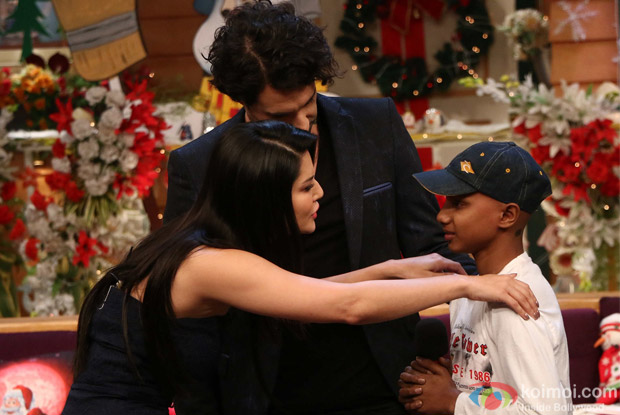 Sunny Leone along with her husband Daniel Weber on the sets of The Kapil Sharma Show
