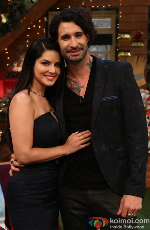 Sunny Leone along with her husband Daniel Weber on the sets of The Kapil Sharma Show