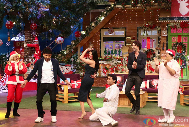 Sunny Leone along with her husband Daniel Weber on the sets of The Kapil Sharma Show