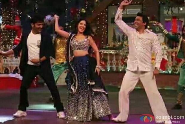 Sunny Leone along with her husband Daniel Weber on the sets of The Kapil Sharma Show