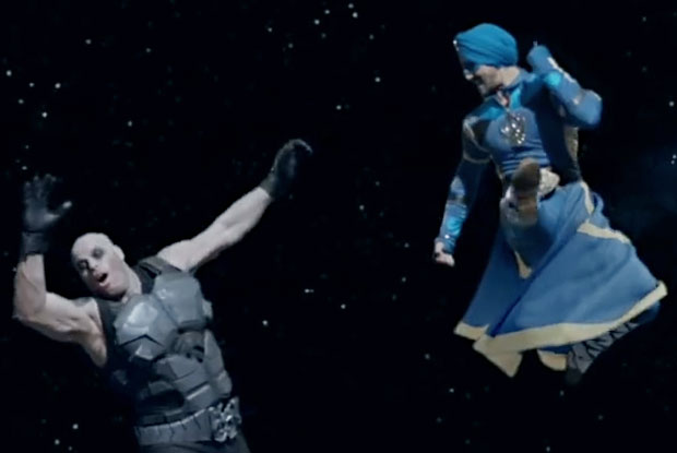 Nathan Jones and Tiger Shroff in a still from A Flying Jatt
