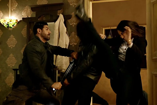 John Abraham and Sonakshi Sinha in a still from Force 2