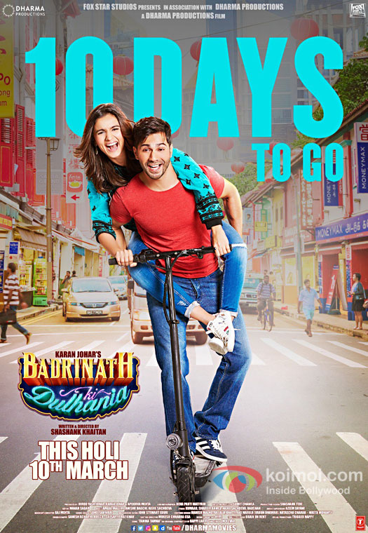 Countdown Poster Of Badrinath Ki Dulhania Starring Alia Bhatt Varun Dhawan