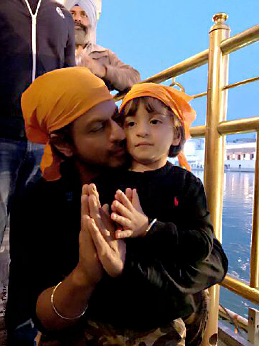 Shah Rukh Khan visits the Golden Temple with his younger son AbRam