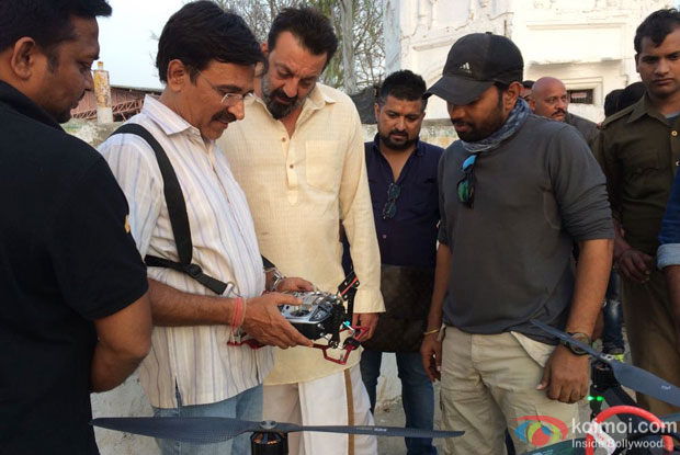 Pictures: Sanjay Dutt Fascinated by Drone Technology On The Sets Of Bhoomi