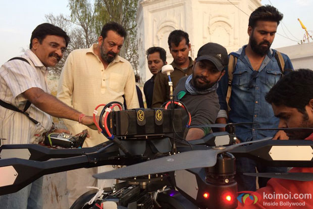 Pictures: Sanjay Dutt Fascinated by Drone Technology On The Sets Of Bhoomi