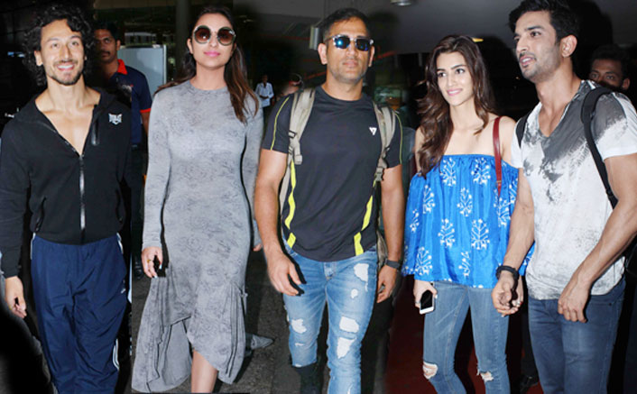 Parineeti Chopra , Ms Dhoni, Kriti Sanon, Sushant Singh Rajput , Tiger Shroff Spotted at Airport