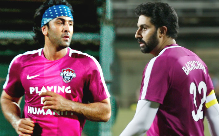 Abhishek Bachchan and Ranbir Kapoor hit the football field for charity