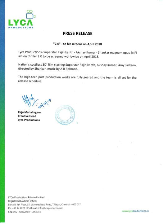 It’s Official! Rajinikanth-Akshay Kumar’s 2.0 To Release In April 2018
