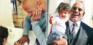 Dwayne Johnson's daughter paints his nails red