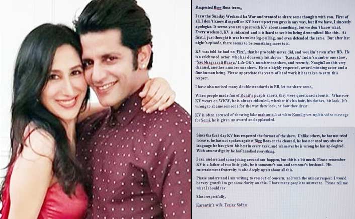 Karanvir's wife wants clarity from 'Bigg Boss' over show's double standards
