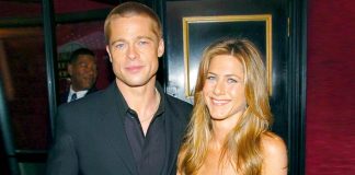 Pitt spotted outside Aniston's party