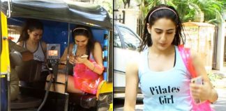 Sara Ali Khan takes an auto for workout session