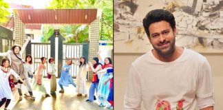 Prabhas' Japanese fans pose outside his house in Hyderabad
