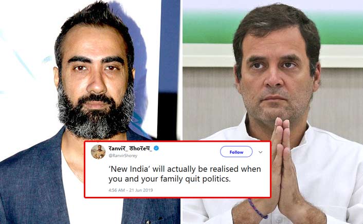 Ranvir Shorey Points Gun At Rahul Gandhi: “New India Will Be When You & Your Family Quit Politics”