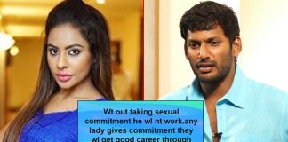 Telugu Actress Sri Reddy Accuses Vishal: "Without Taking Sexual Commitment, He Will Not Work"