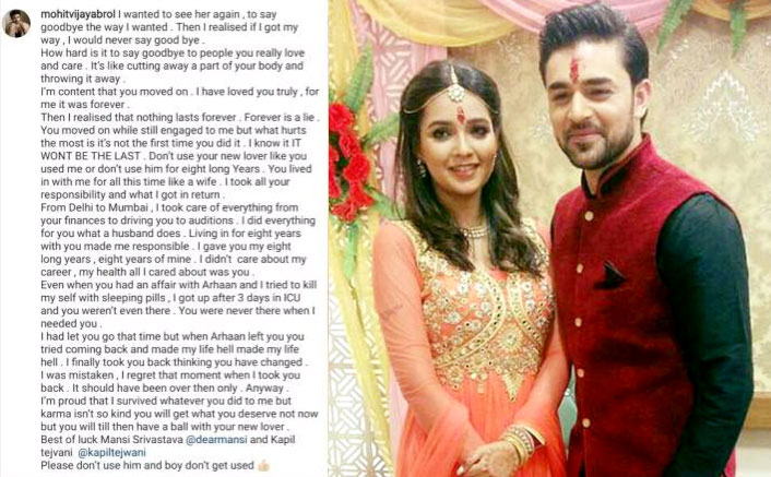 Actor Mohit Abrol's Serious Allegations On Ex Mansi Srivastava: "I Tried To Kill Myself"