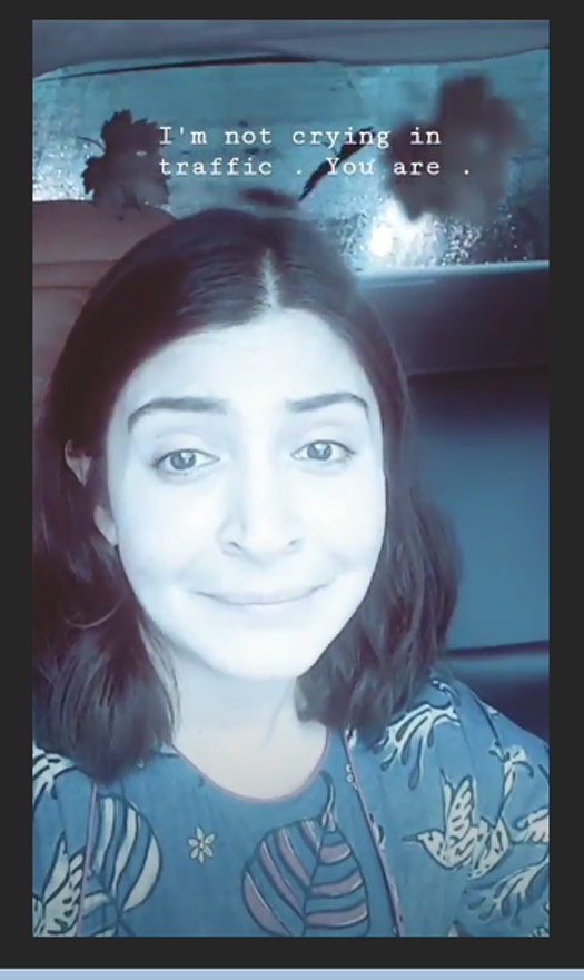 Anushka's funny reaction on being stuck in traffic