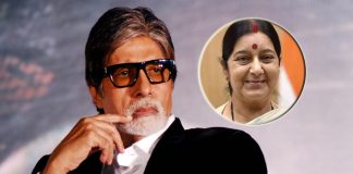 Big B 'disturbed and saddened' by Sushma Swaraj's death